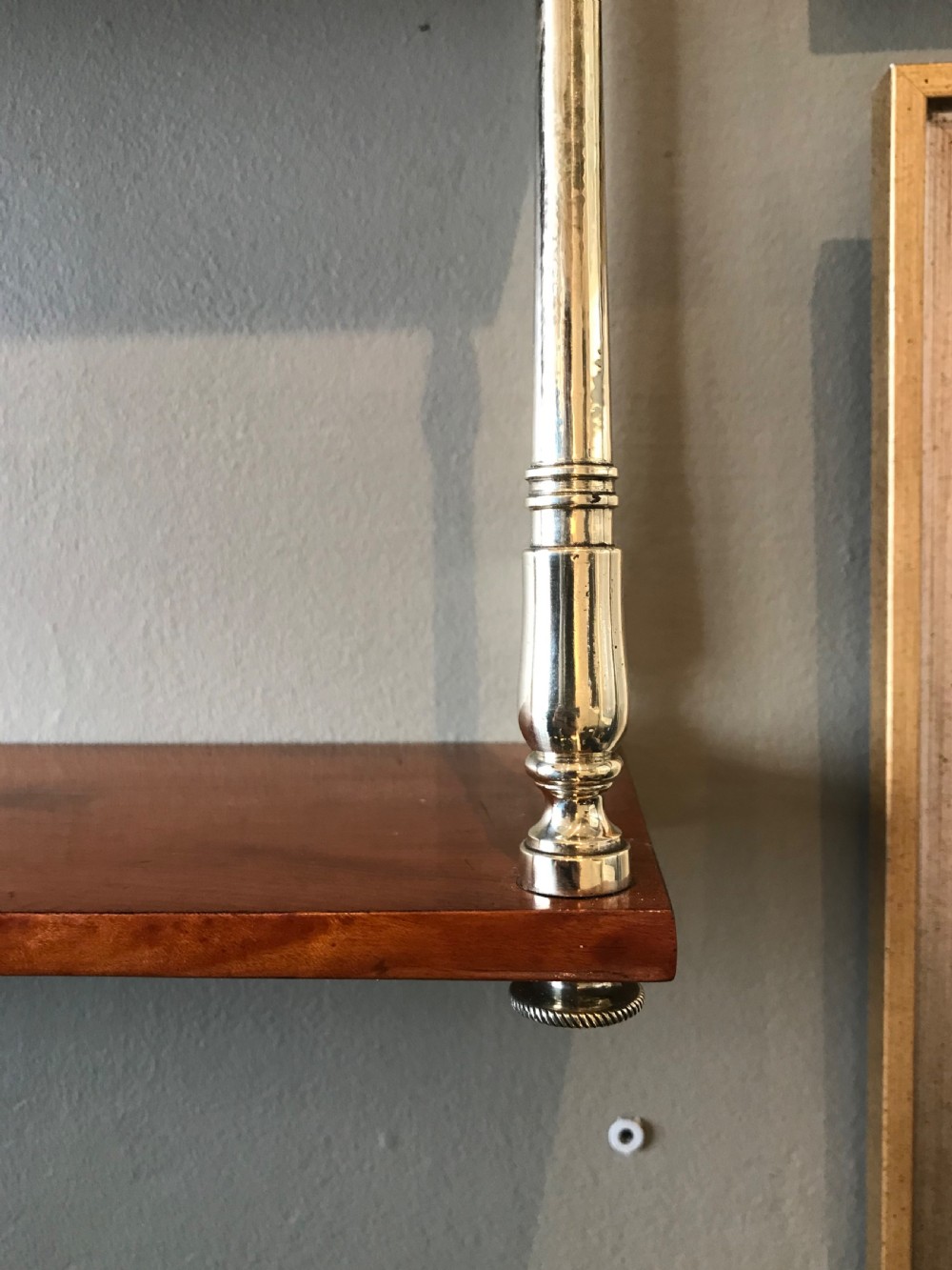 Quality Victorian Satinwood & Brass Wall Shelves View VII