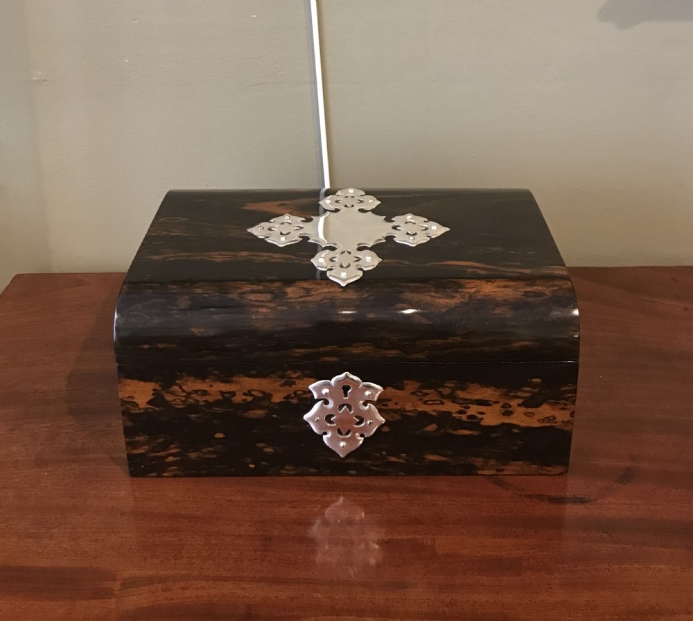 Quality Victorian Coromandel & Silver Plated Jewellery Box