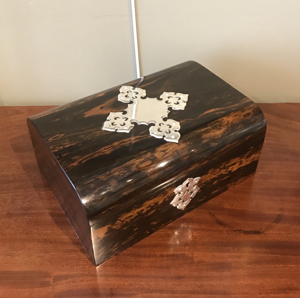 Quality Victorian Coromandel & Silver Plated Jewellery Box View III
