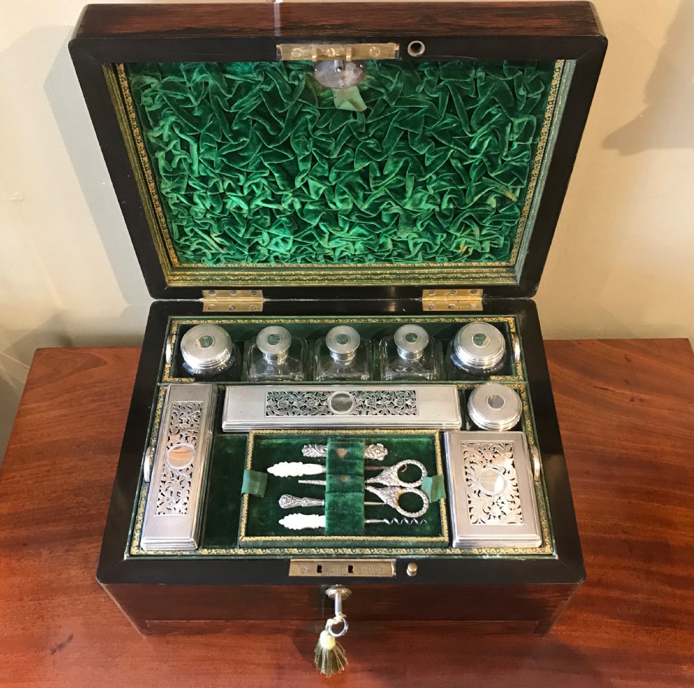Quality Victorian Rosewood Vanity Case by Promoli & Hausburg View IV