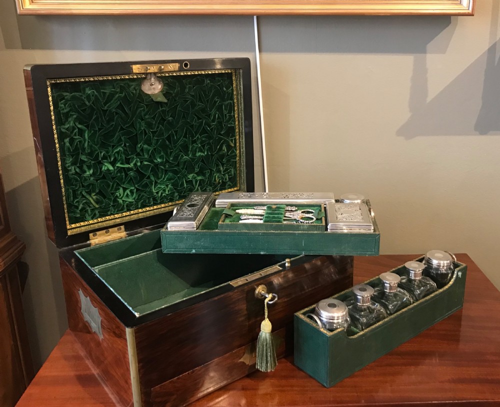 Quality Victorian Rosewood Vanity Case by Promoli & Hausburg View IX