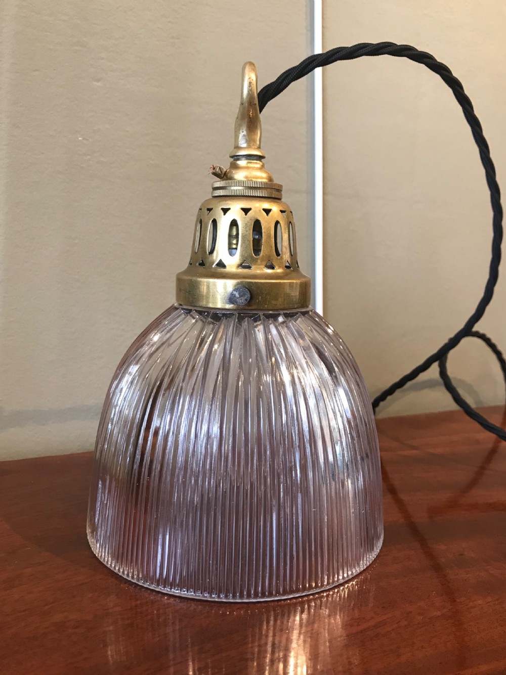 Edwardian Holophane Pendant Light