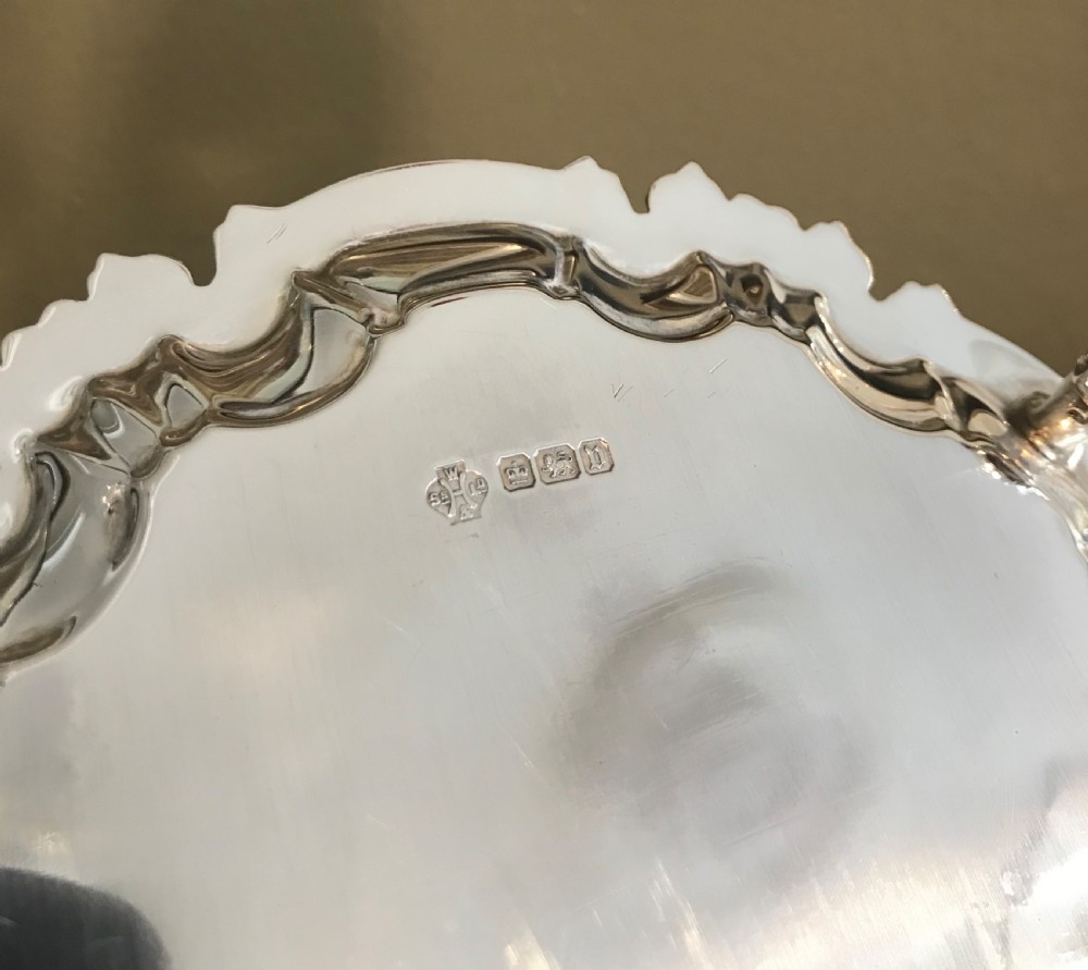 Good George V Solid Silver Card Tray View IV