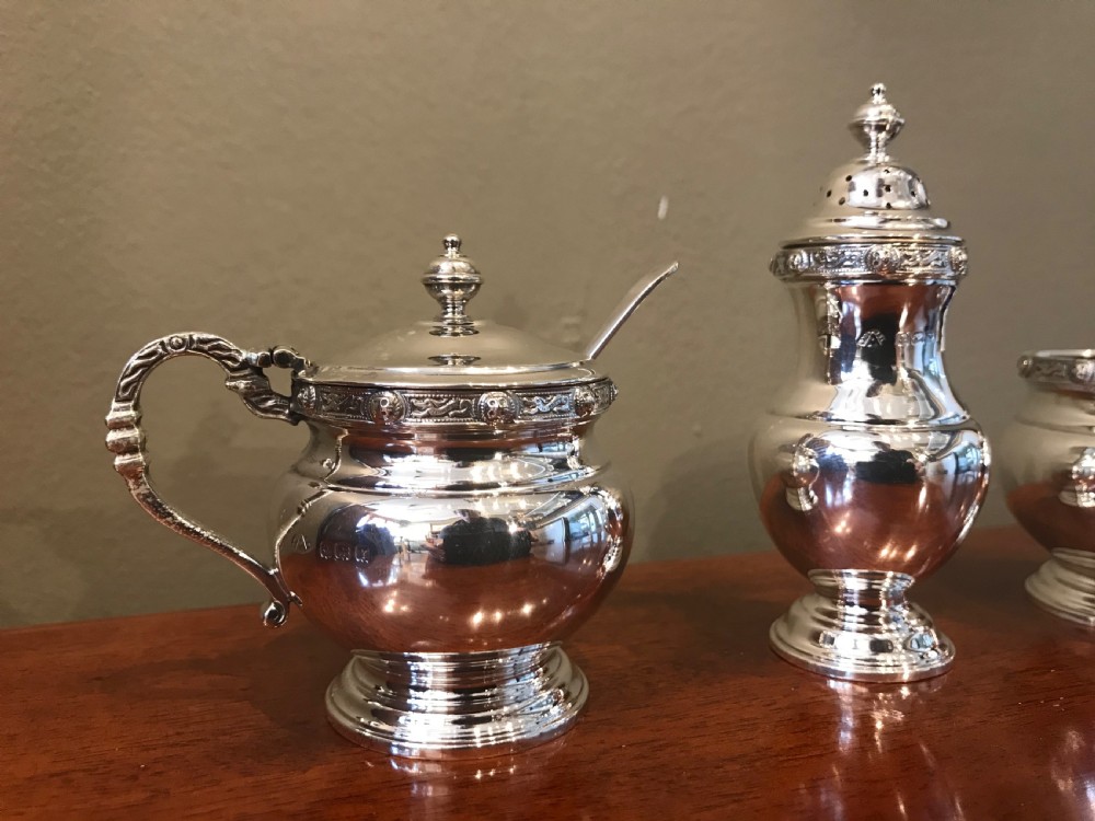 Quality Solid Silver Three Piece Cruet Set View IV