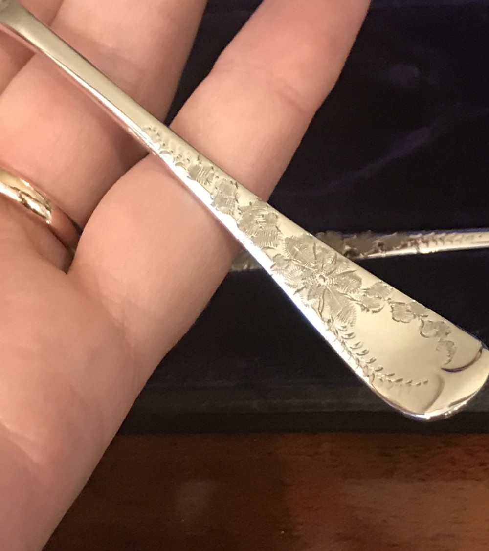 Good Pair of Victorian Silver Preserve Spoons, 1895 View VIII