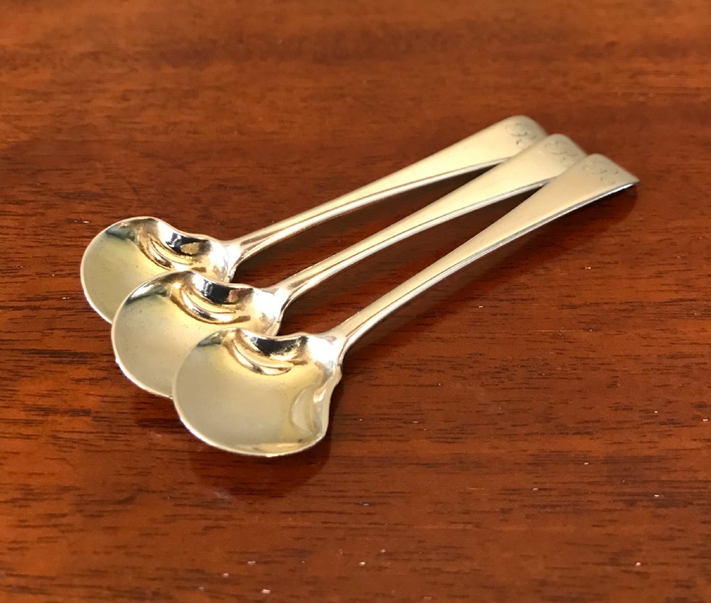 Set Three George III Silver Salt Spoons