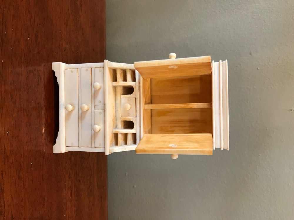 Super 19th Century Ivory Miniature Bureau View IV