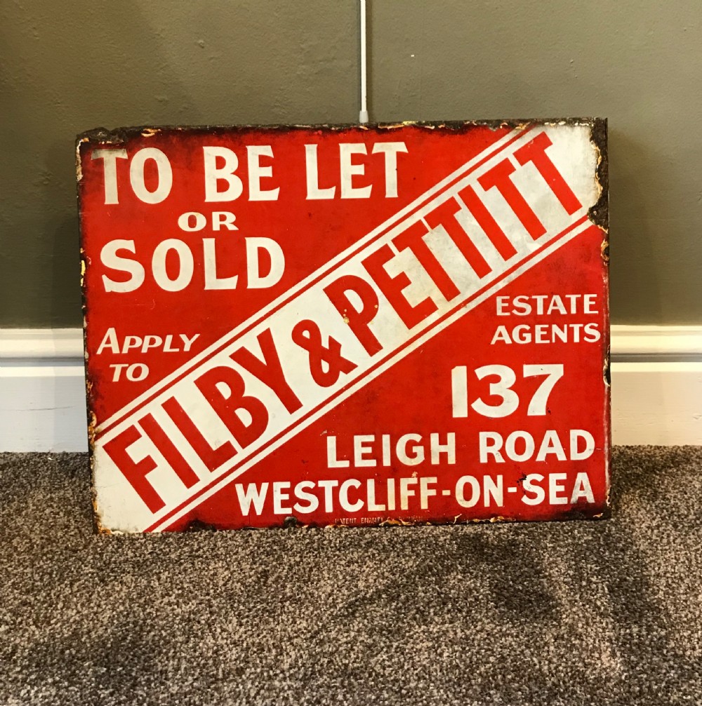 Double Sided Estate Agents Advertising Enamel Sign