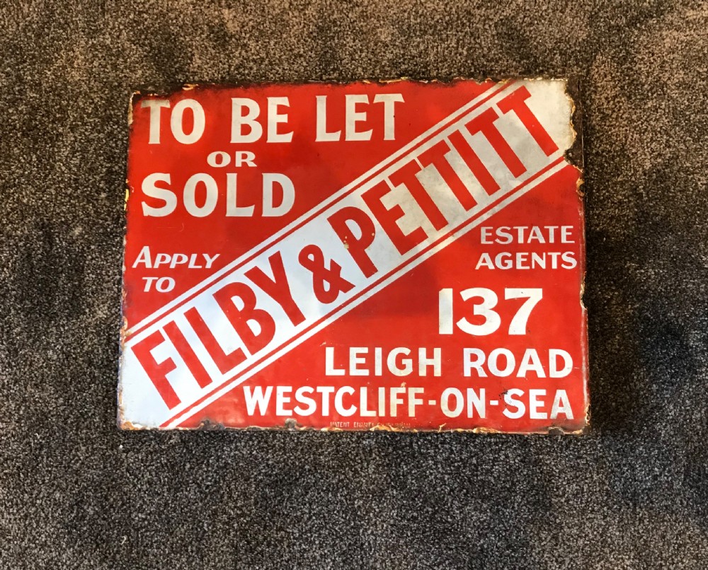 Double Sided Estate Agents Advertising Enamel Sign View II
