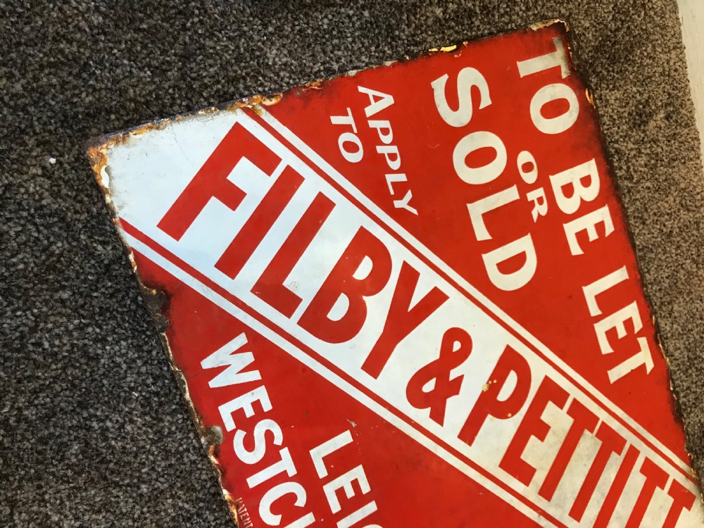 Double Sided Estate Agents Advertising Enamel Sign View III