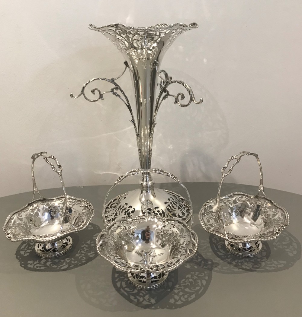 Impressive George V Solid Silver Epergne View II