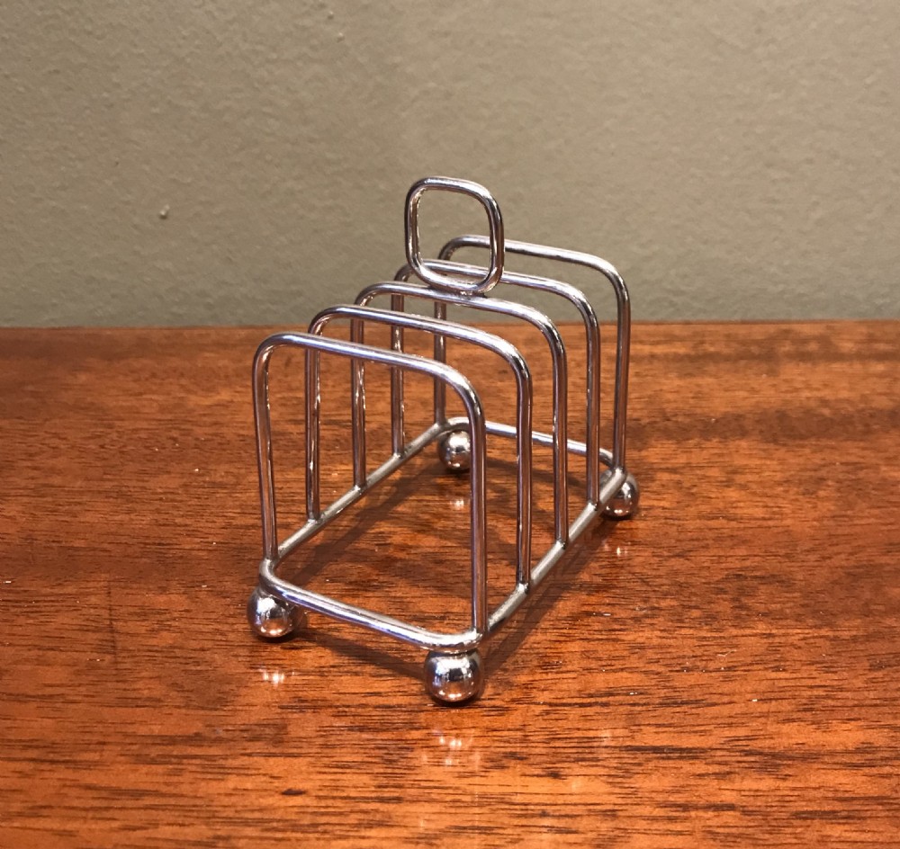 Diminutive Solid Silver Toast Rack View II