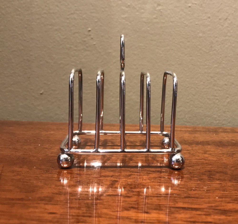 Diminutive Solid Silver Toast Rack View III