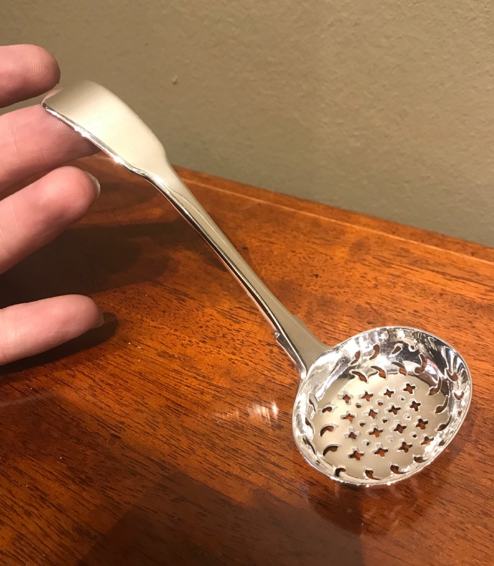 George III solid silver sifter spoon, 1814