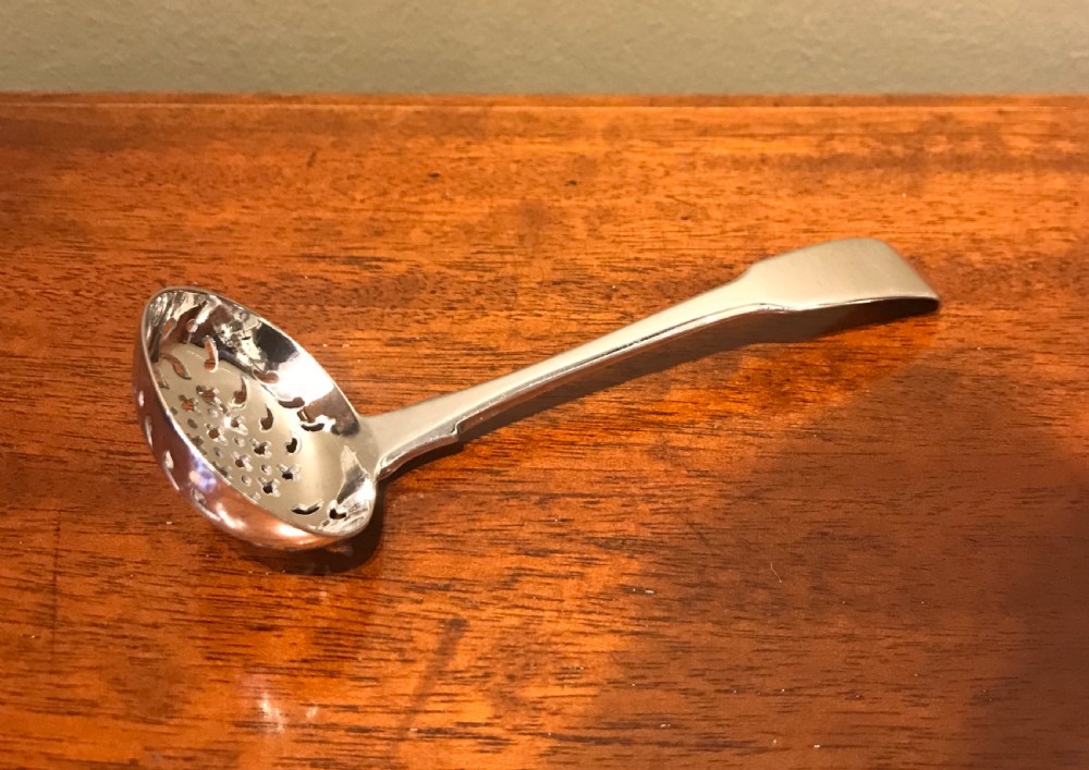 George III solid silver sifter spoon, 1814 View II