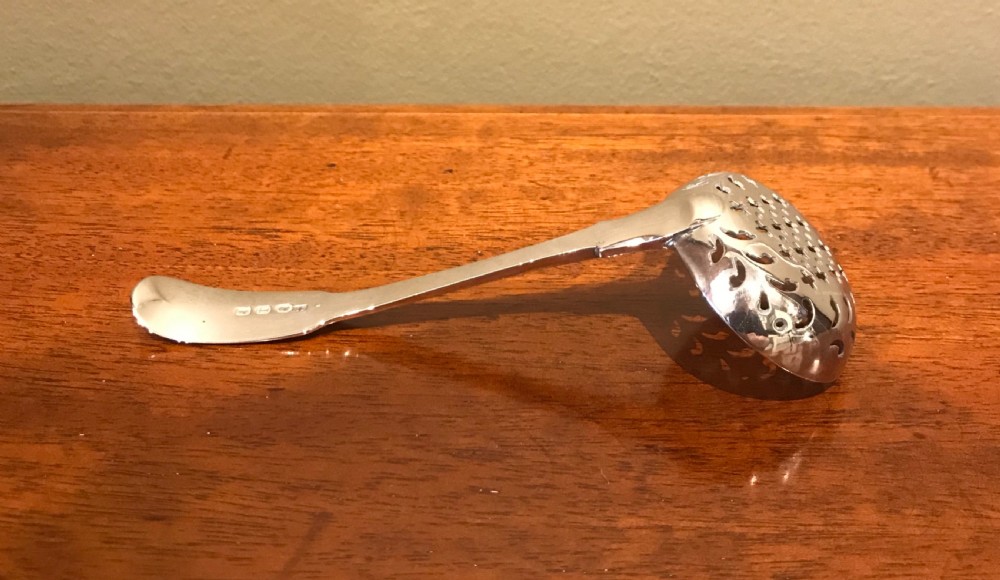 George III solid silver sifter spoon, 1814 View V