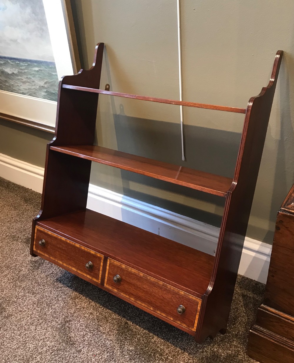 Edwardian Mahogany Wall Shelves View II
