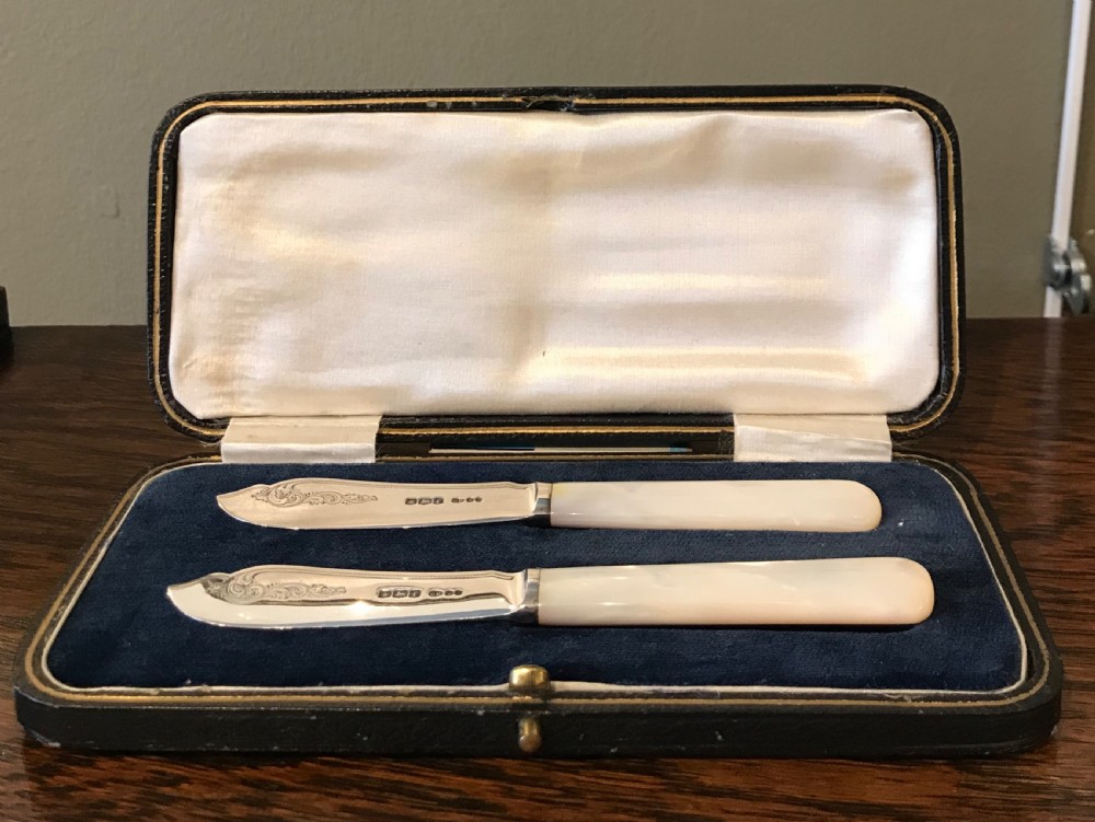 Pair of George V Silver Butter Knives View II