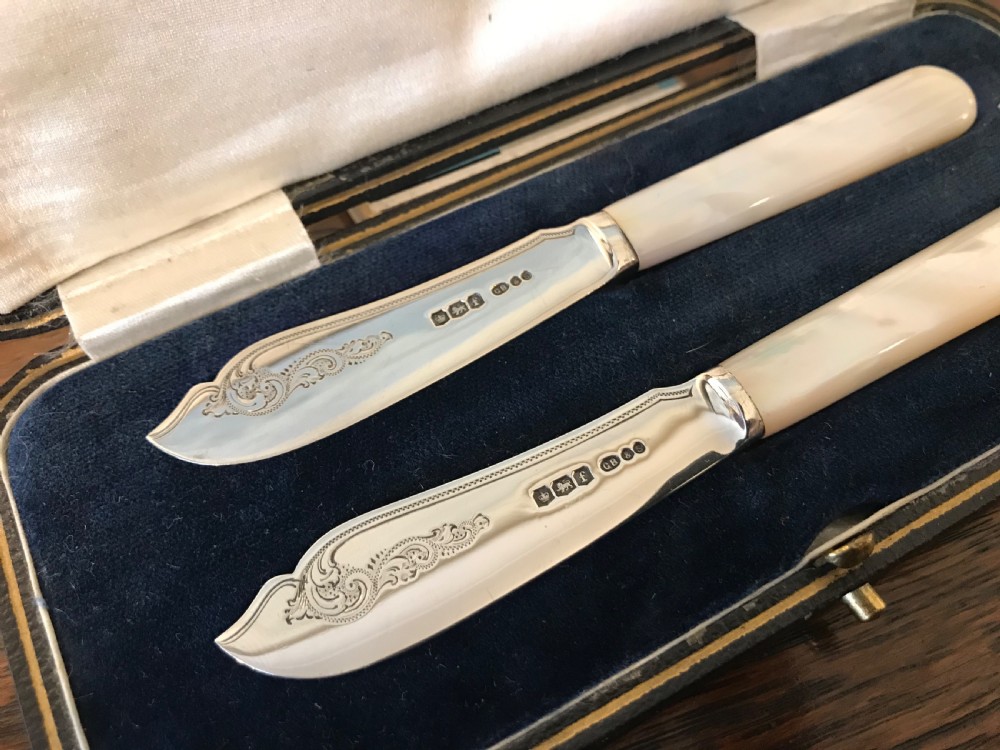 Pair of George V Silver Butter Knives View III