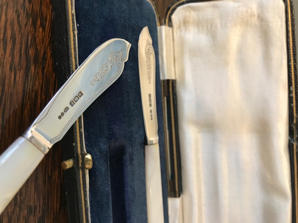 Pair of George V Silver Butter Knives View VI