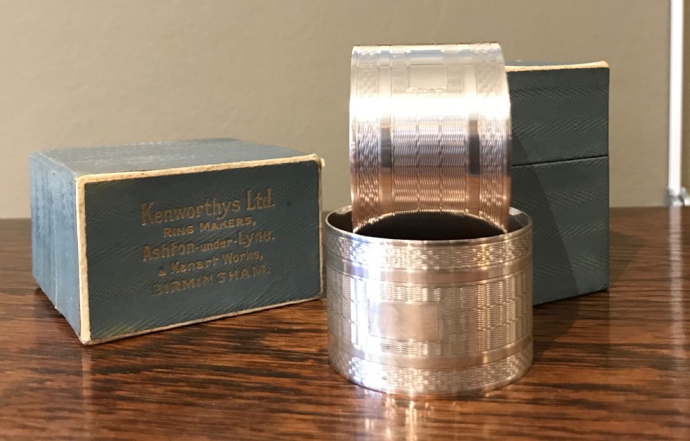 Pair of Silver Napkin Rings in Original Boxes