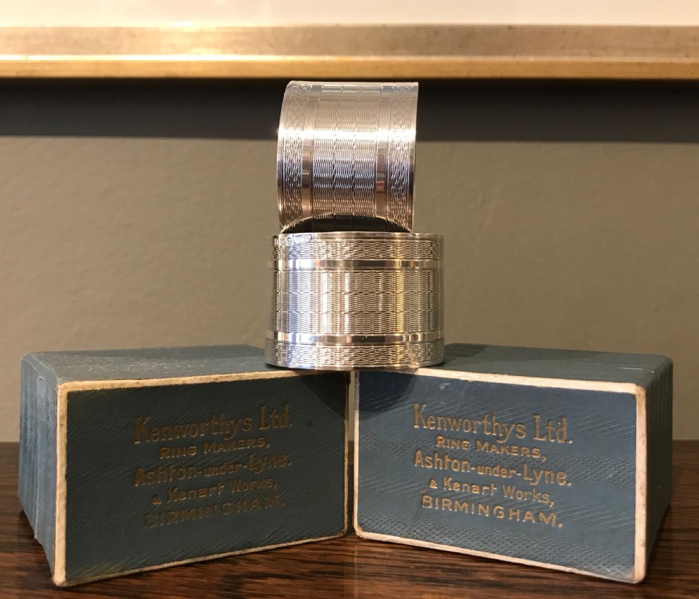 Pair of Silver Napkin Rings in Original Boxes View III