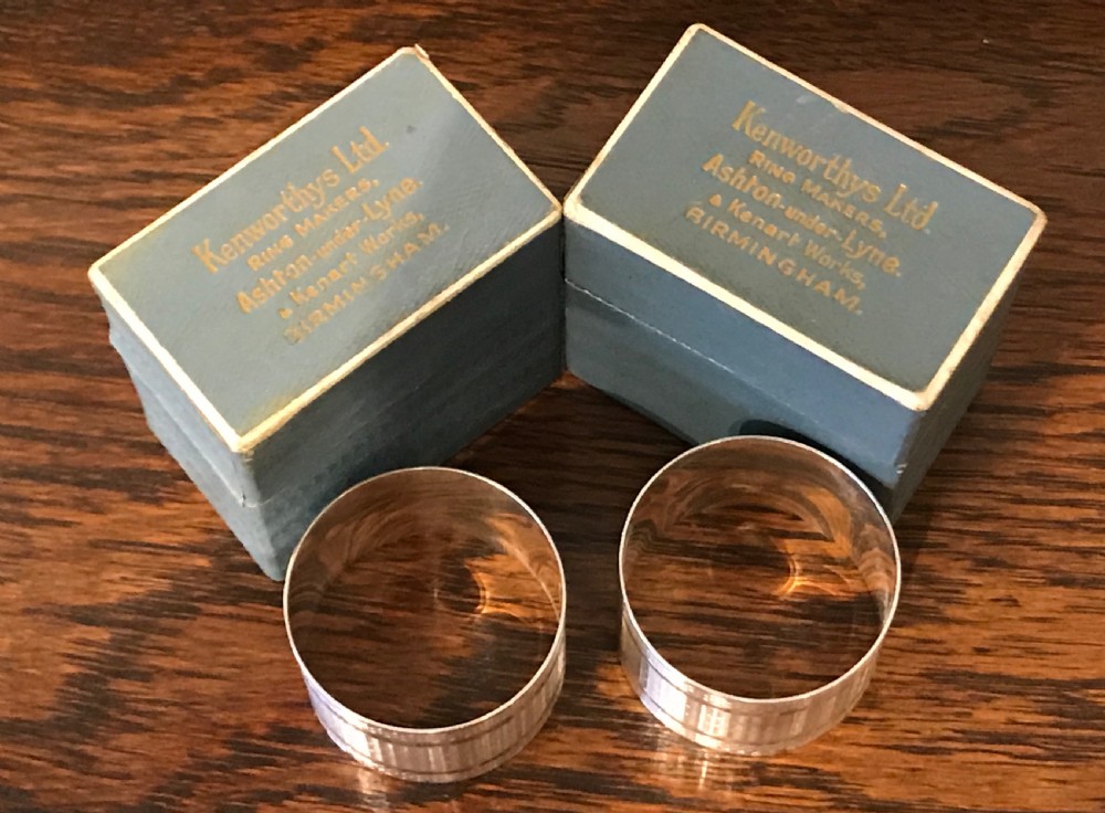 Pair of Silver Napkin Rings in Original Boxes View IV