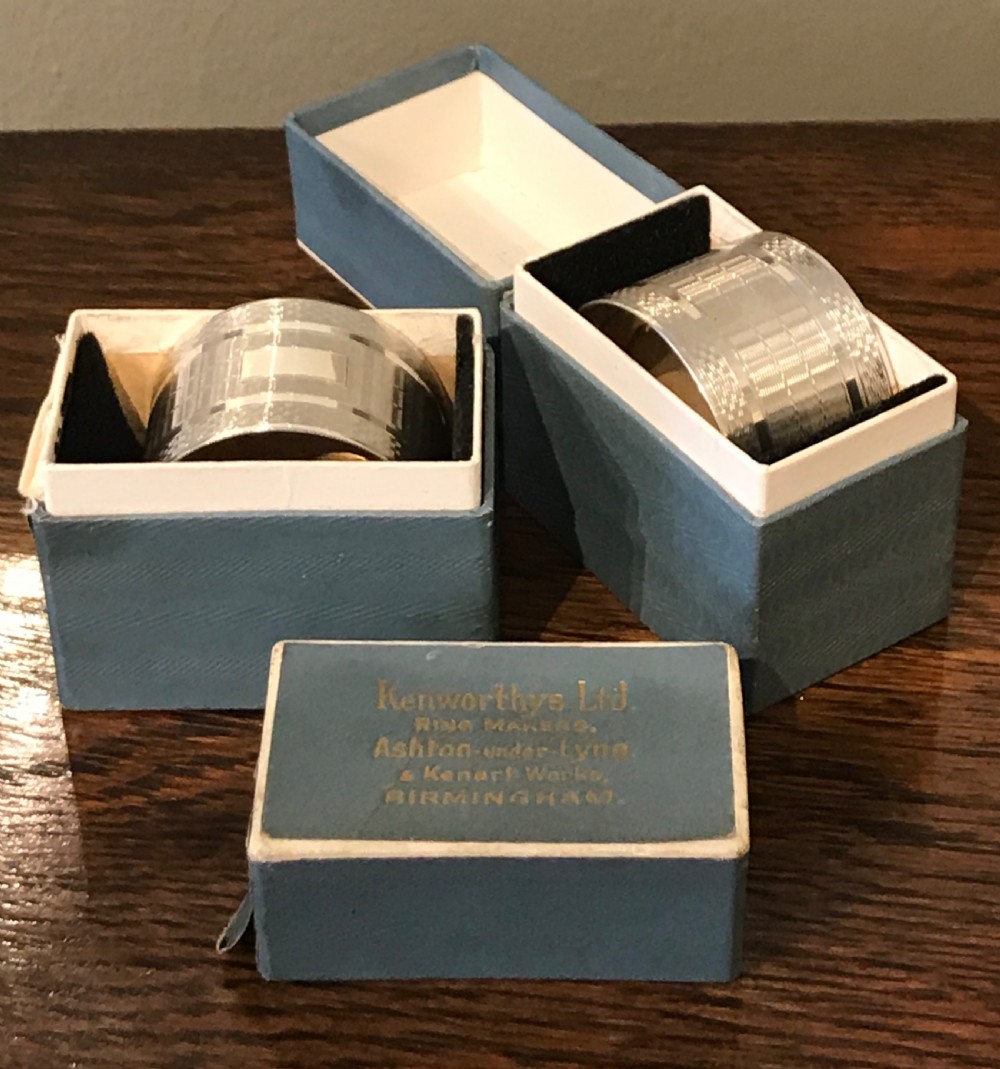 Pair of Silver Napkin Rings in Original Boxes View V