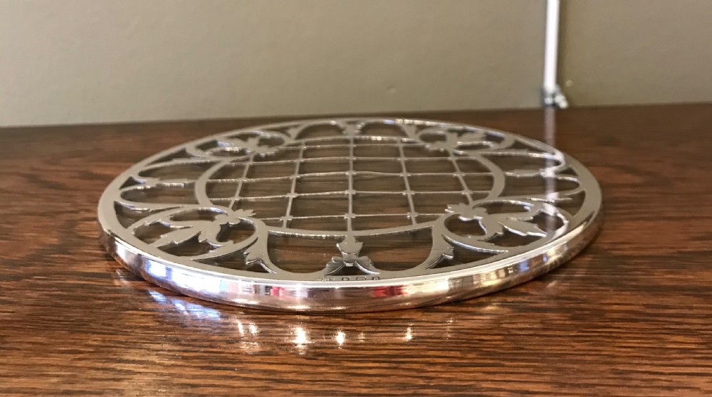 George V solid silver and glass teapot stand by Mappin & Webb  View III