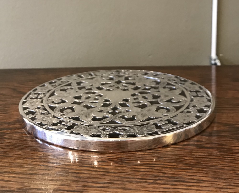 Ornate Solid Silver Teapot Stand View IV