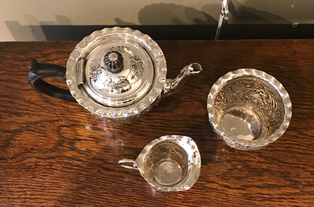 Victorian Solid Silver Bachelors Tea Set, 1894 View XVI