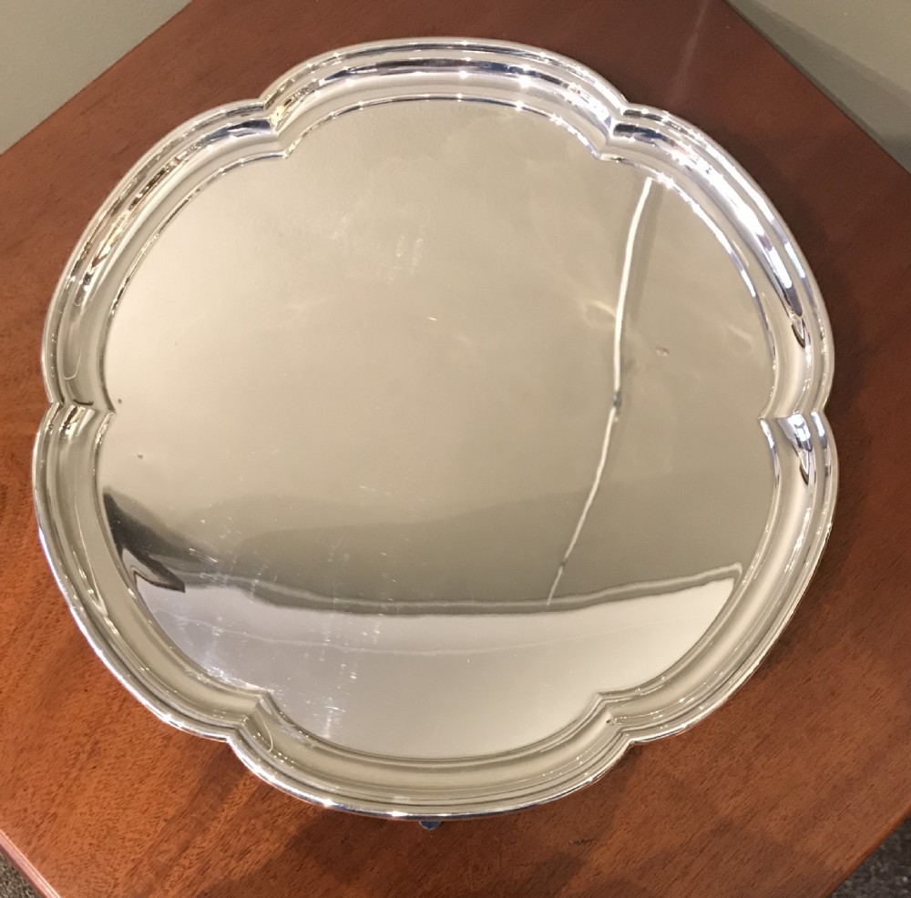 Large George V Silver Drinks Tray, 1931 View II