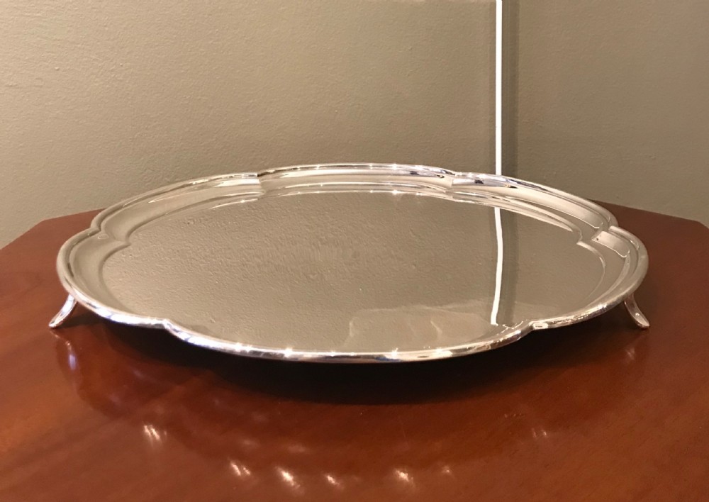 Large George V Silver Drinks Tray, 1931 View IV