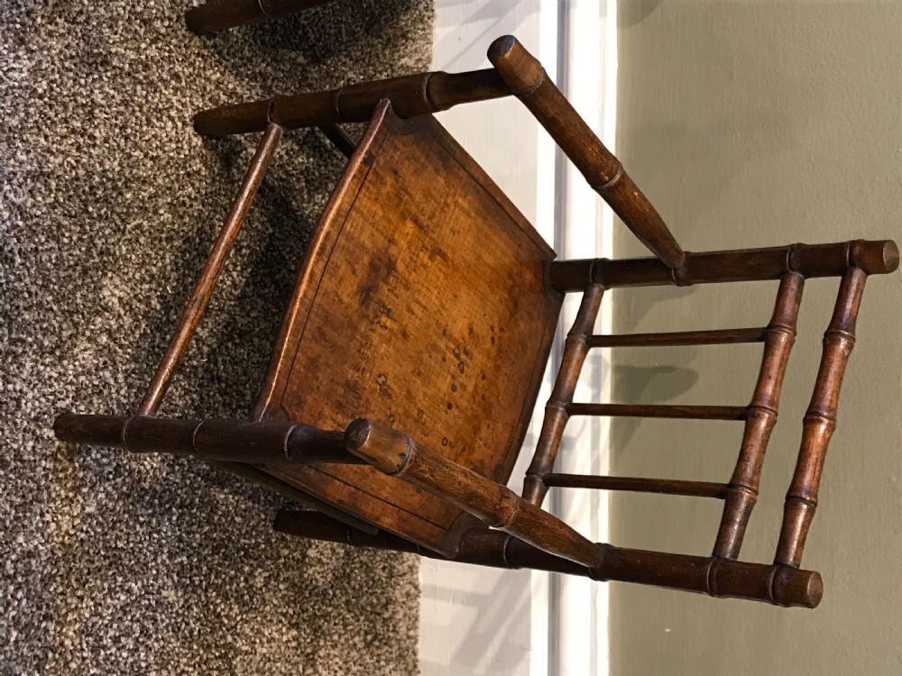 Rare Pair of Regency Miniature Simulated Bamboo Chairs View VI