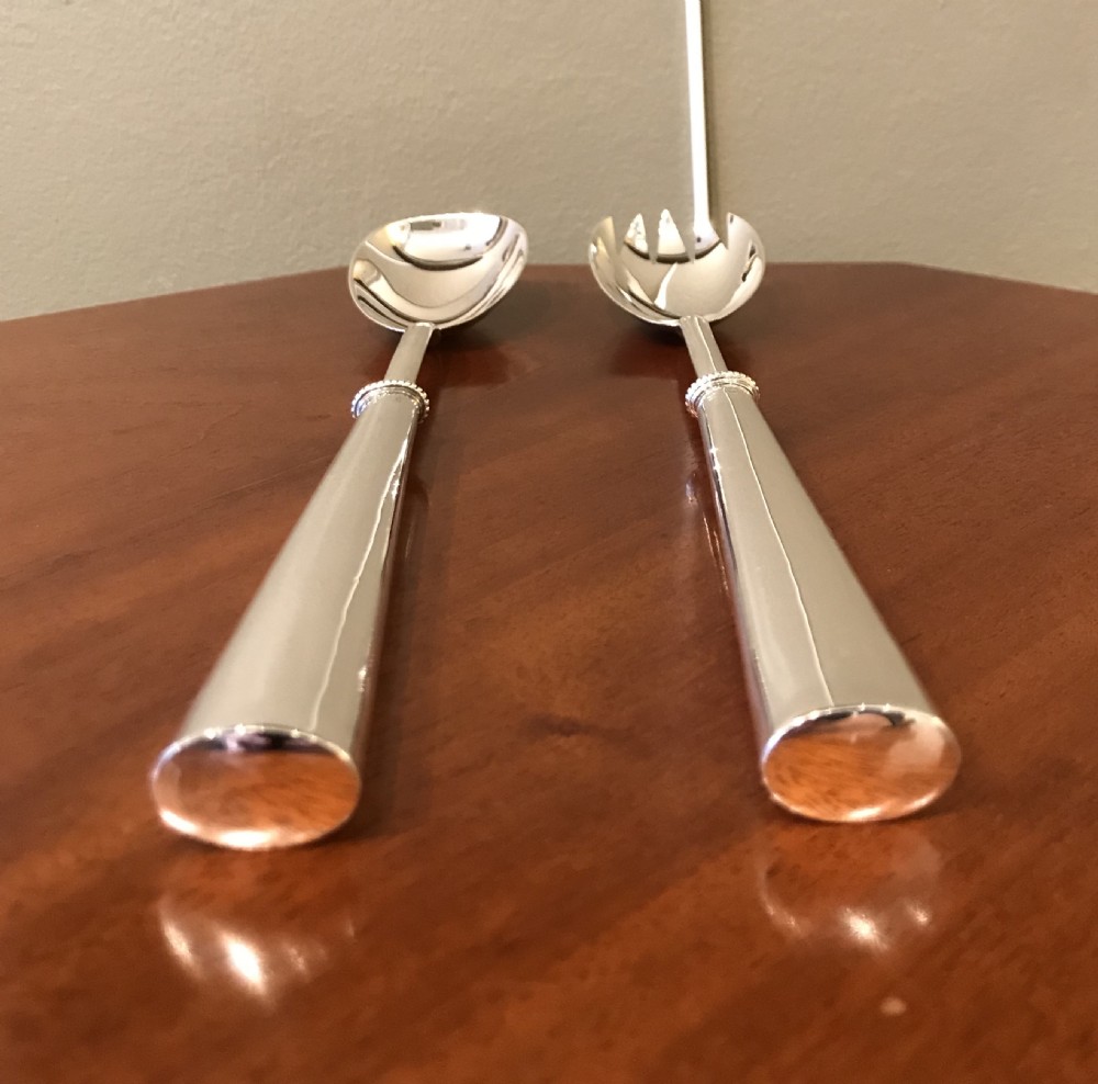 Pair of Quality Late Victorian Solid Silver Salad Servers View III