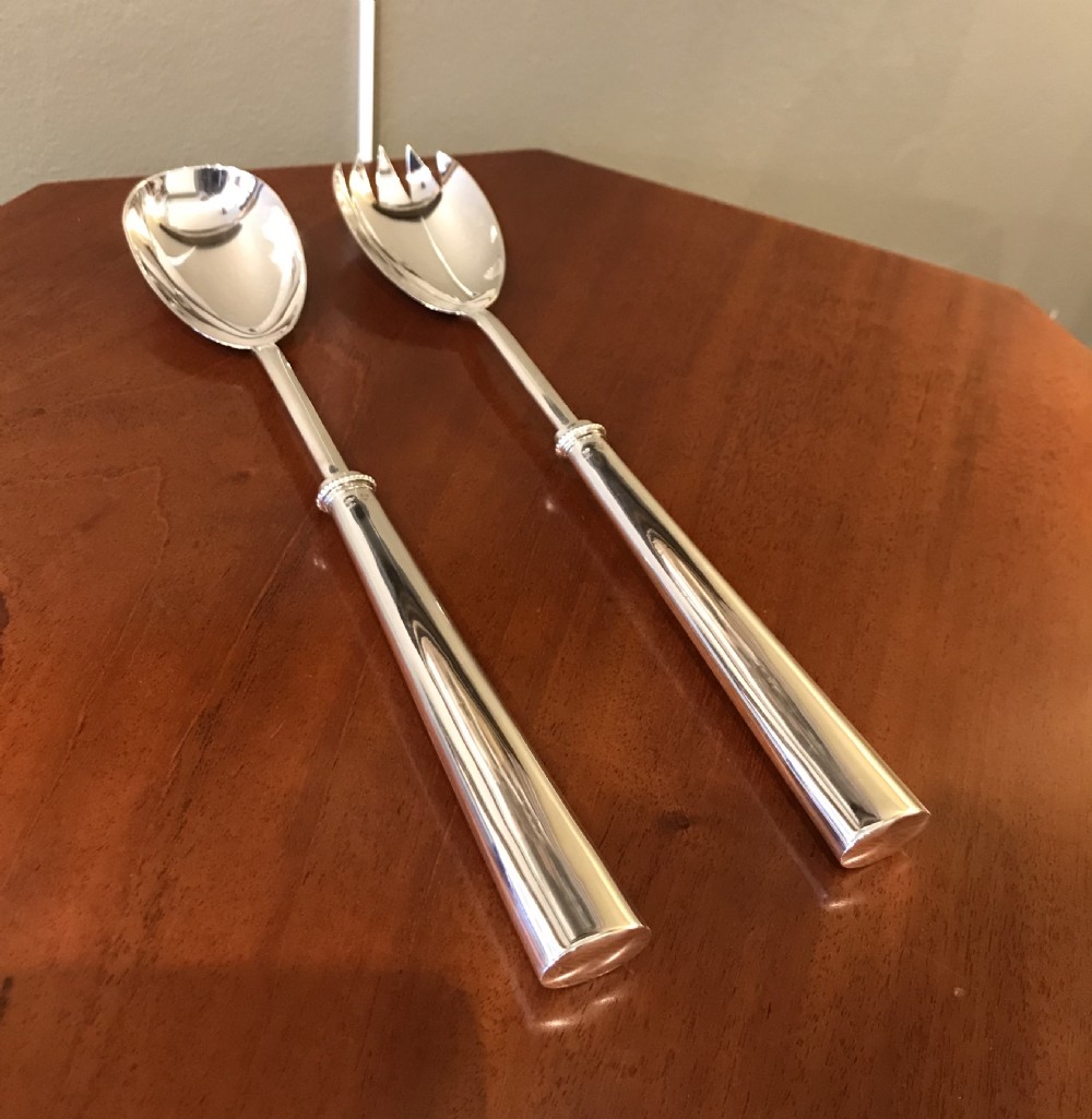 Pair of Quality Late Victorian Solid Silver Salad Servers View IV