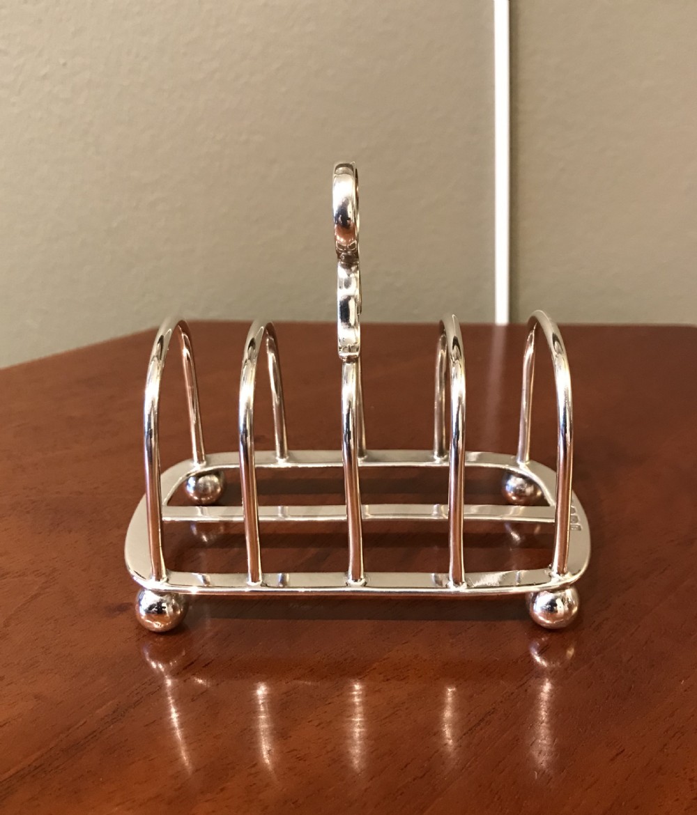 George V Solid Silver Toast Rack View III