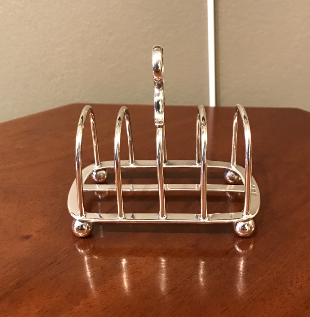 George V Solid Silver Toast Rack View IV