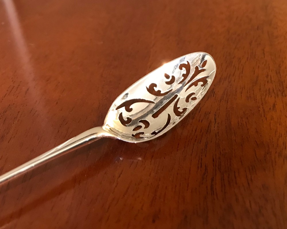 18th Century Silver Mote Spoon View II