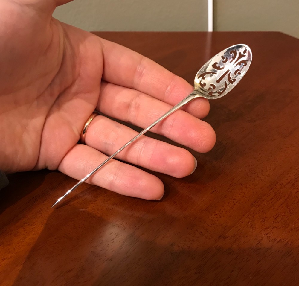 18th Century Silver Mote Spoon View III