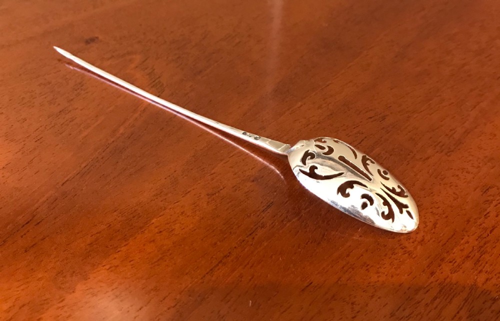 18th Century Silver Mote Spoon View V