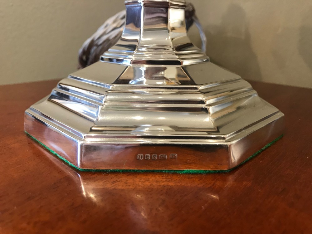 Large Victorian Silver Plated Lamp View IV