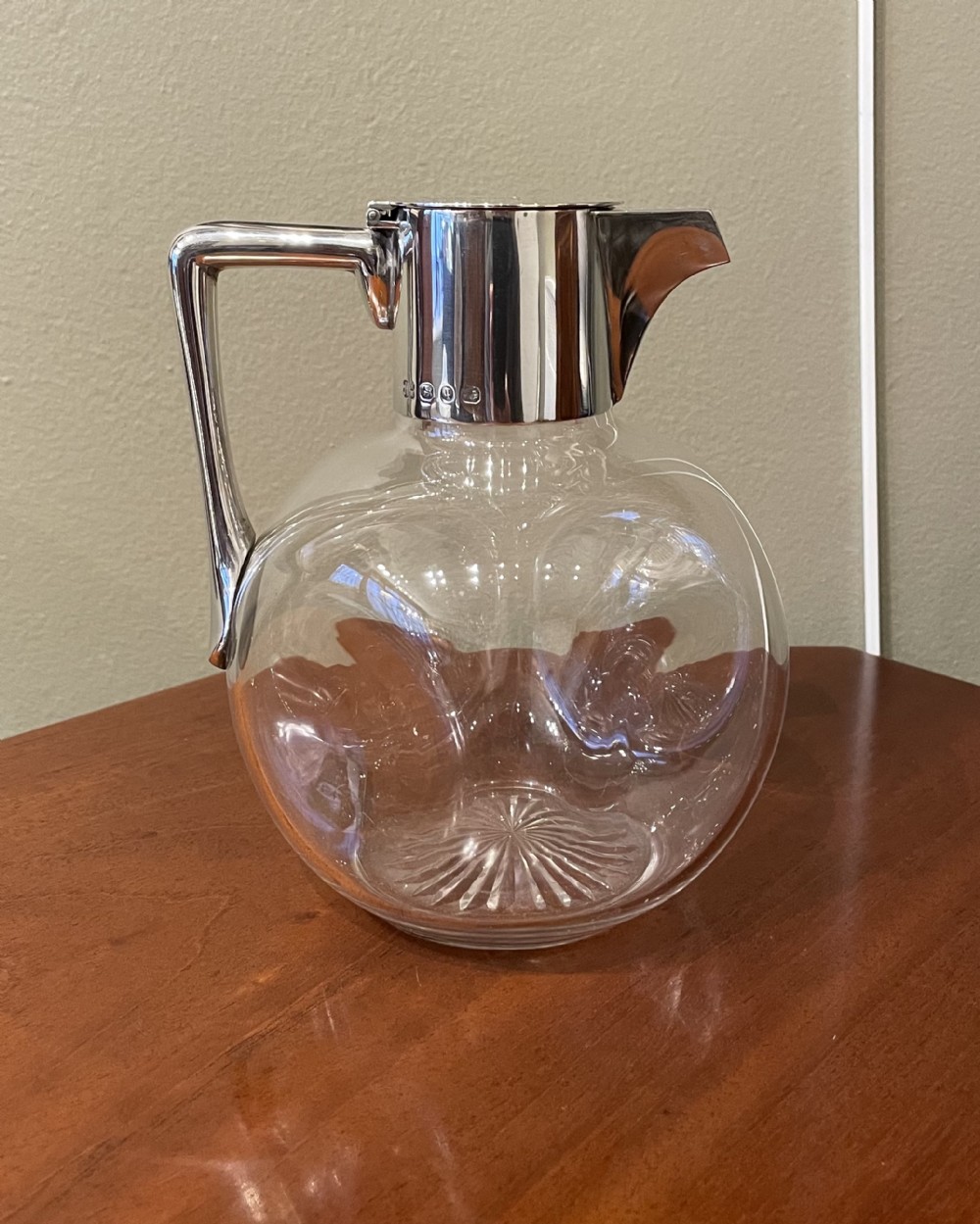 Rare Arts & Crafts Silver Claret Jug by Hukin & Heath