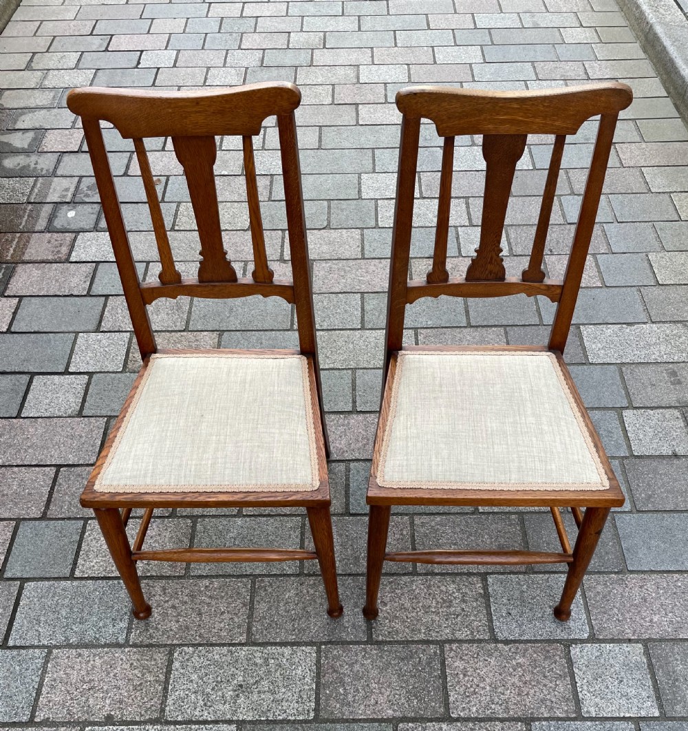 Pair of Arts & Crafts Oak Chairs