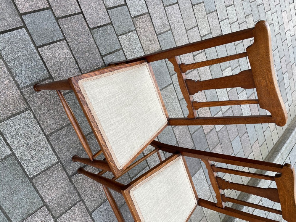 Pair of Arts & Crafts Oak Chairs View III