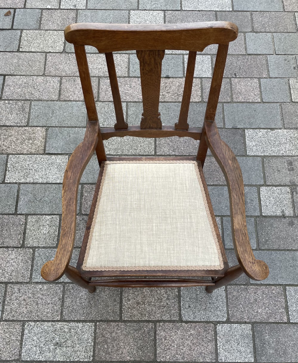Pair of Arts & Crafts Oak Carver Chairs View III