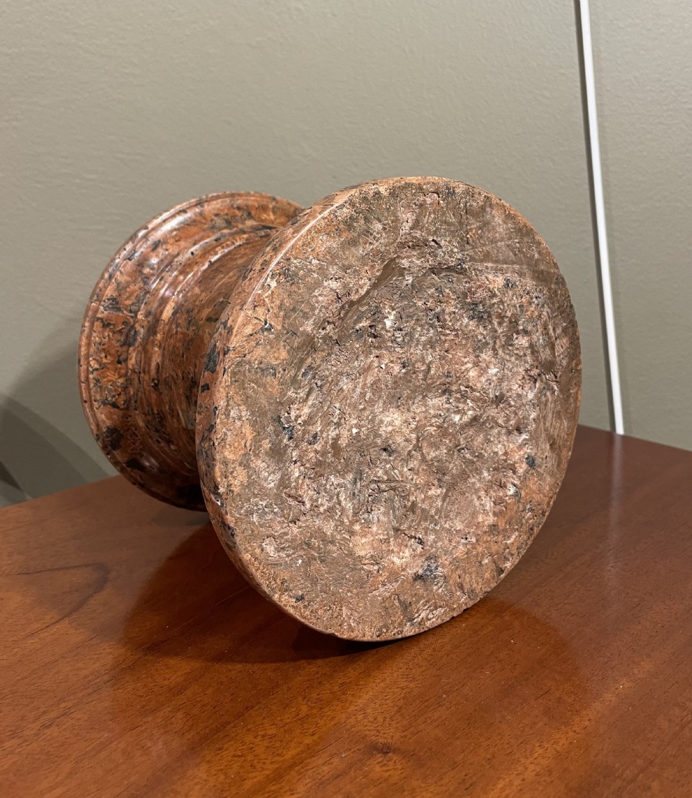 A Pink Granite Bust Plinth Pedestal View VI