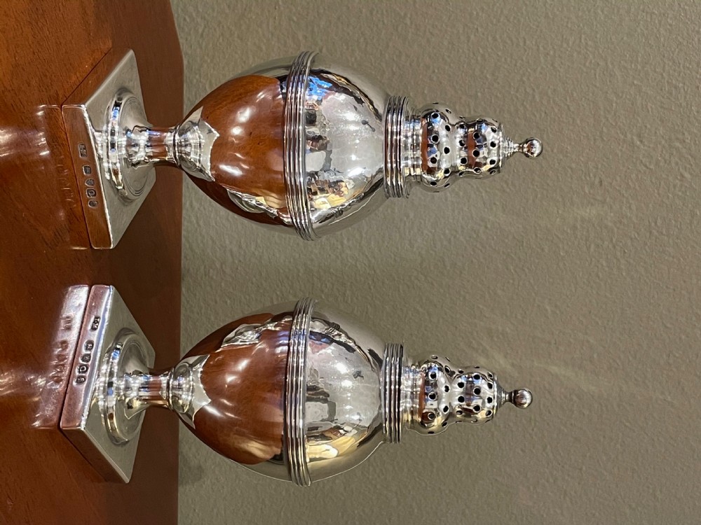 Pair of George III silver peppers, 1811 by John Merry View II
