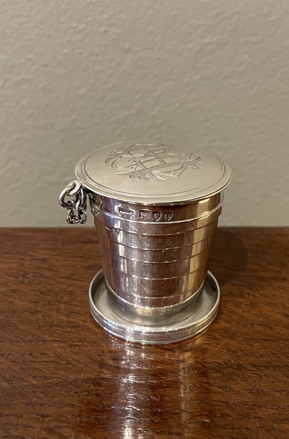 Rare Victorian Miniature Collapsible Beaker by Sampson Mordan, 1895
