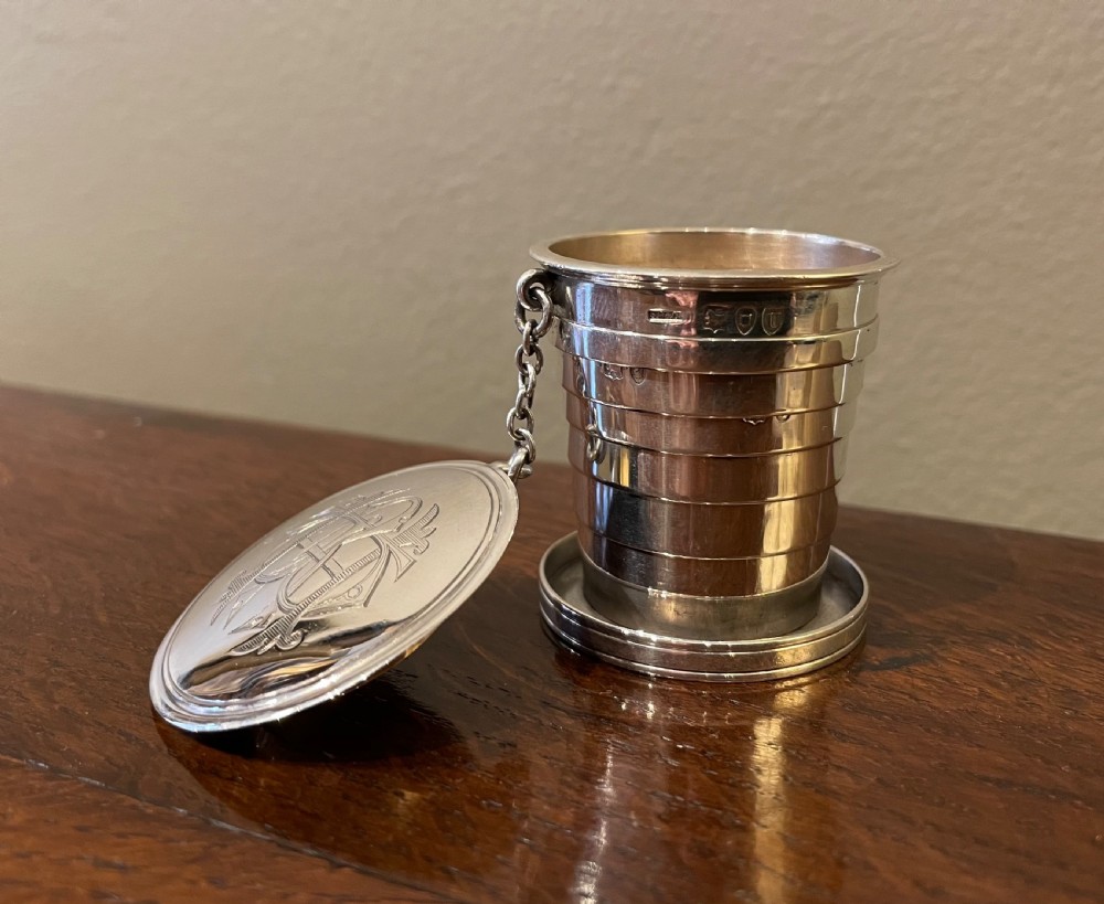 Rare Victorian Miniature Collapsible Beaker by Sampson Mordan, 1895 View IV
